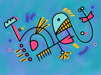 The Benthic Hullabaloo abstractillustration characterart illustration kandinskystyle lineart oceanicvibes vectorart