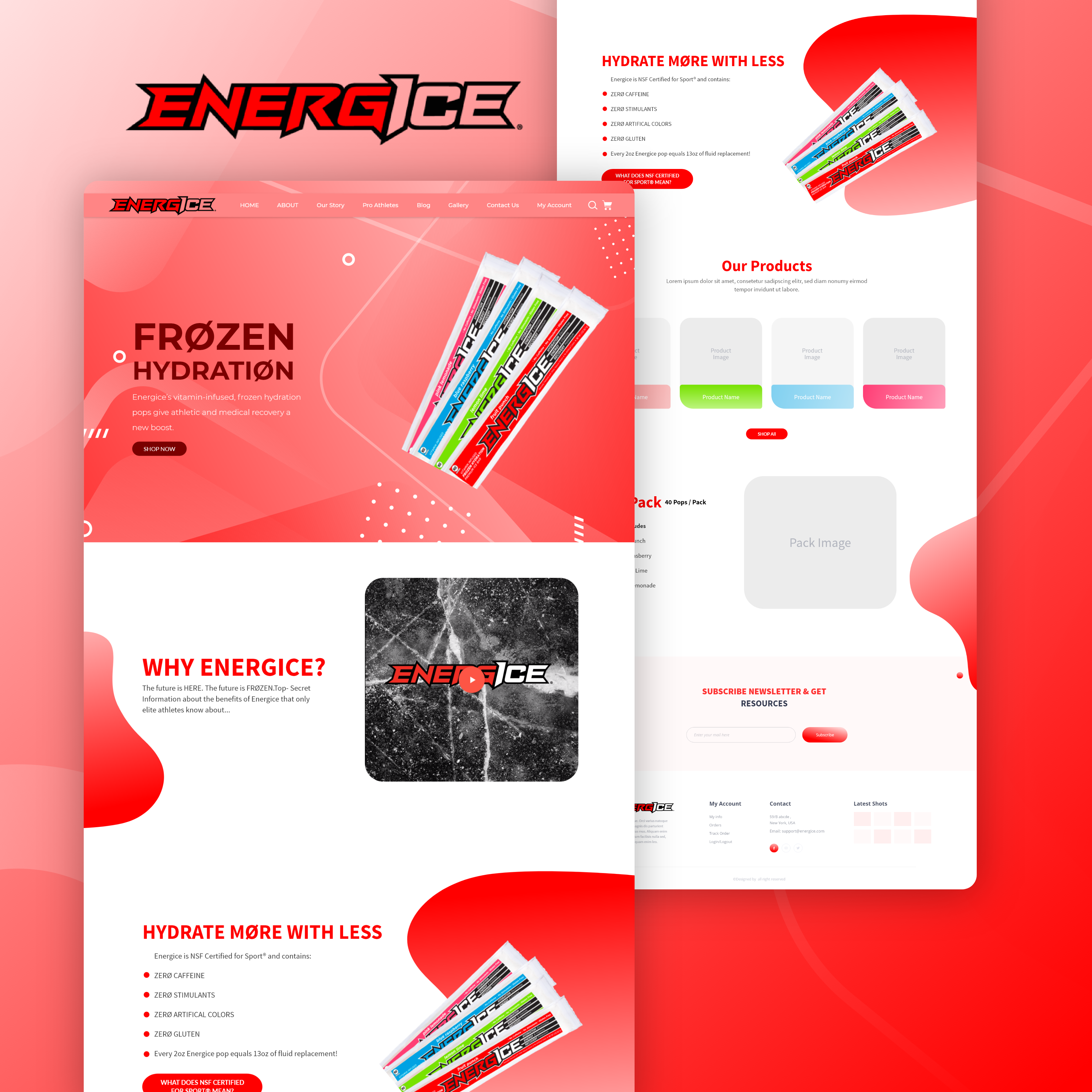 Energy Drink & FMCG E-commerce Landing Page UI ecommerce energy drink figma fitness fluid fmcg food and beverage health hydration landing page modern ui product page red sports ui user interface ux vibrant web design website design