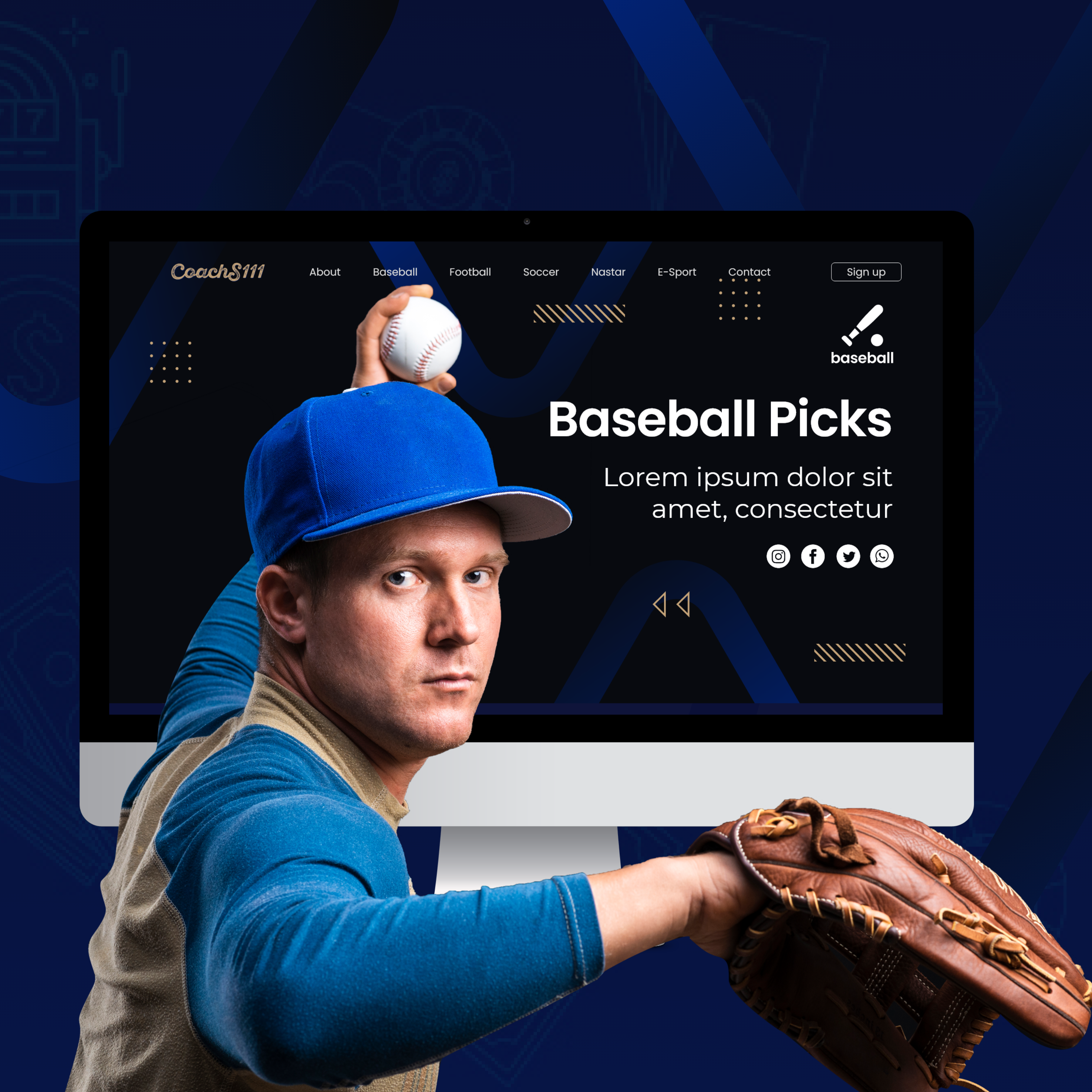 Baseball Sports Picks Landing Page | 3D Pop-out Effect