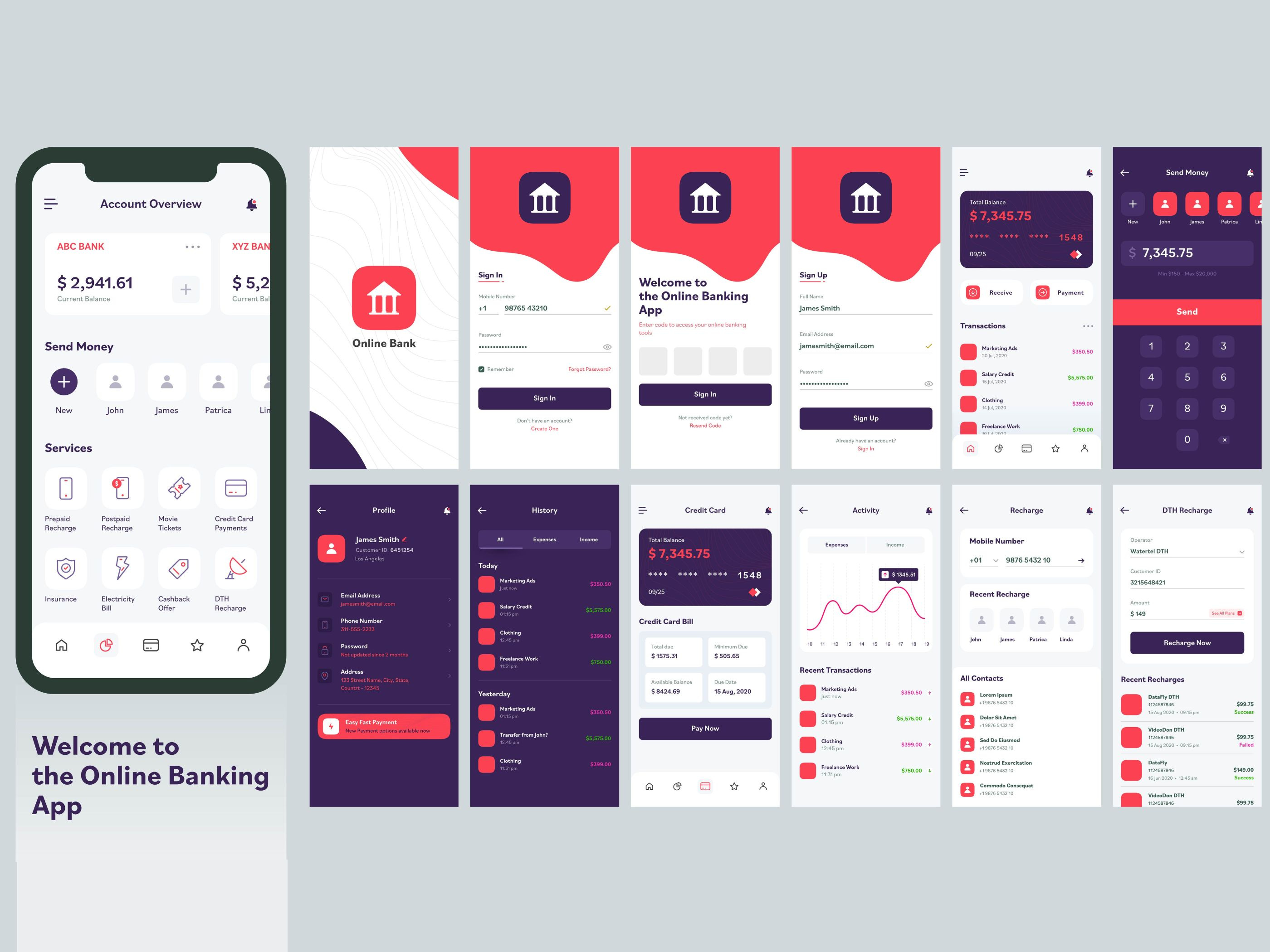 Modern Mobile App UI Screens Collection analytics ui app design app screens collection dashboard ui graphic design gui healthcare app mobile app mobile interface mobile ui mockup set smartphone touchscreen ui ui design ui kit user interface vector