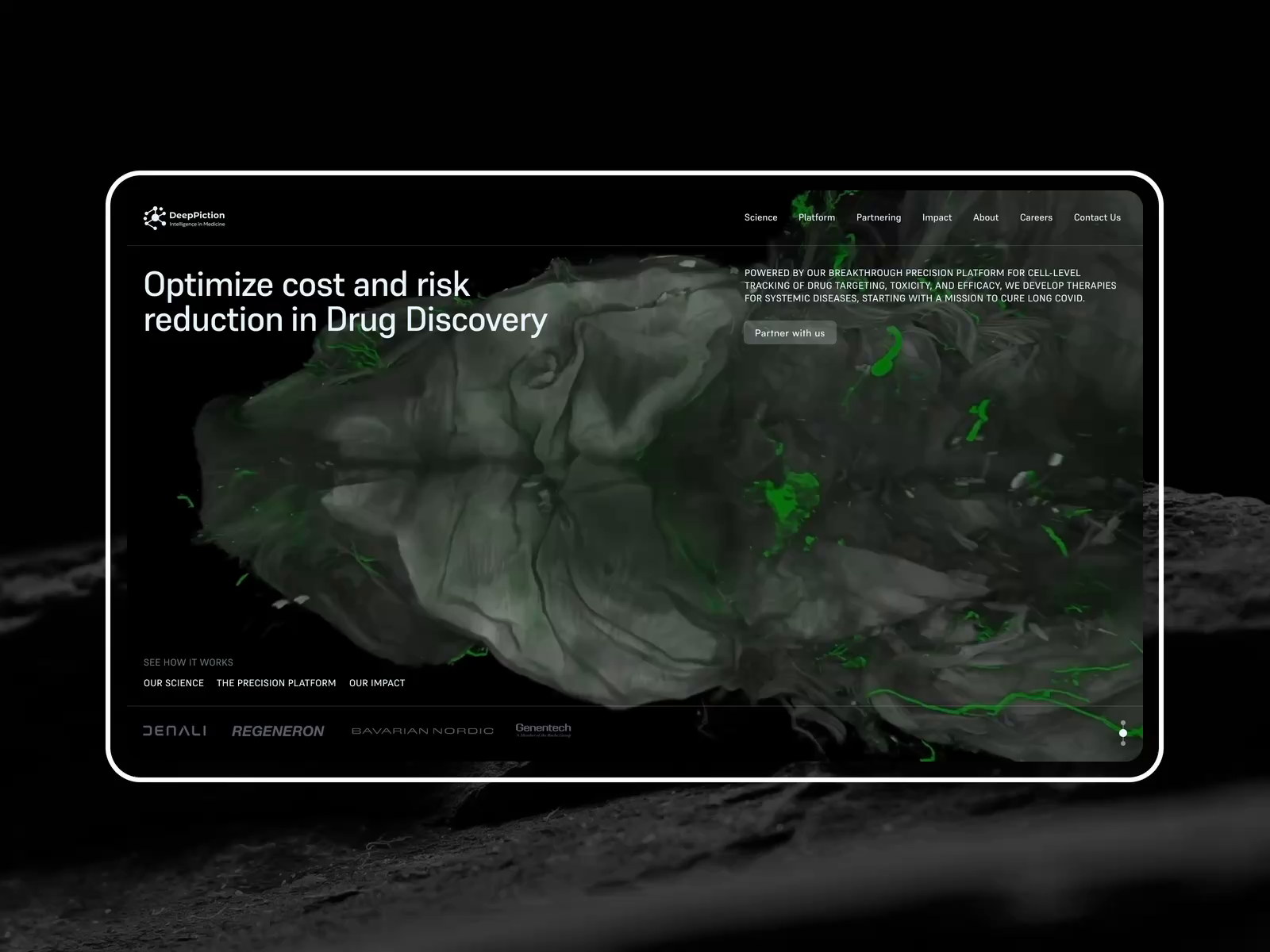 Example of Web Design for a Biotech AI-Driven Platform