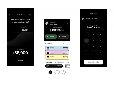 Crypto Trading App design allblack app blackui cases icons illustration investment ios mobile ui ux