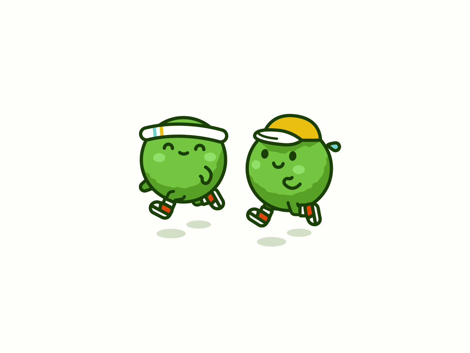 Running Peas animation branding cartoon character children flat funny gif health illustration kids logo looping mascot motion design motion graphics outline peas running workout