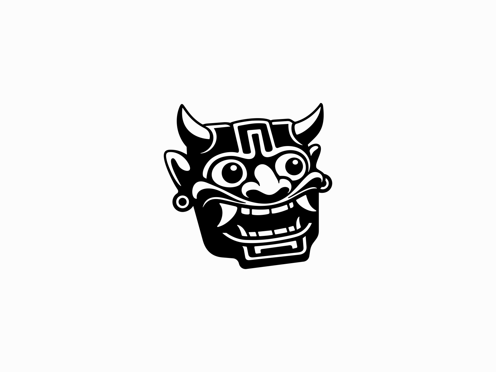 Example of Playful Oni Mask Logo