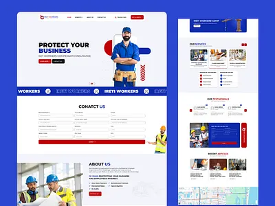 IRETI Workers' Comp — Insurance Website Design figma design landing page design web design web development website development