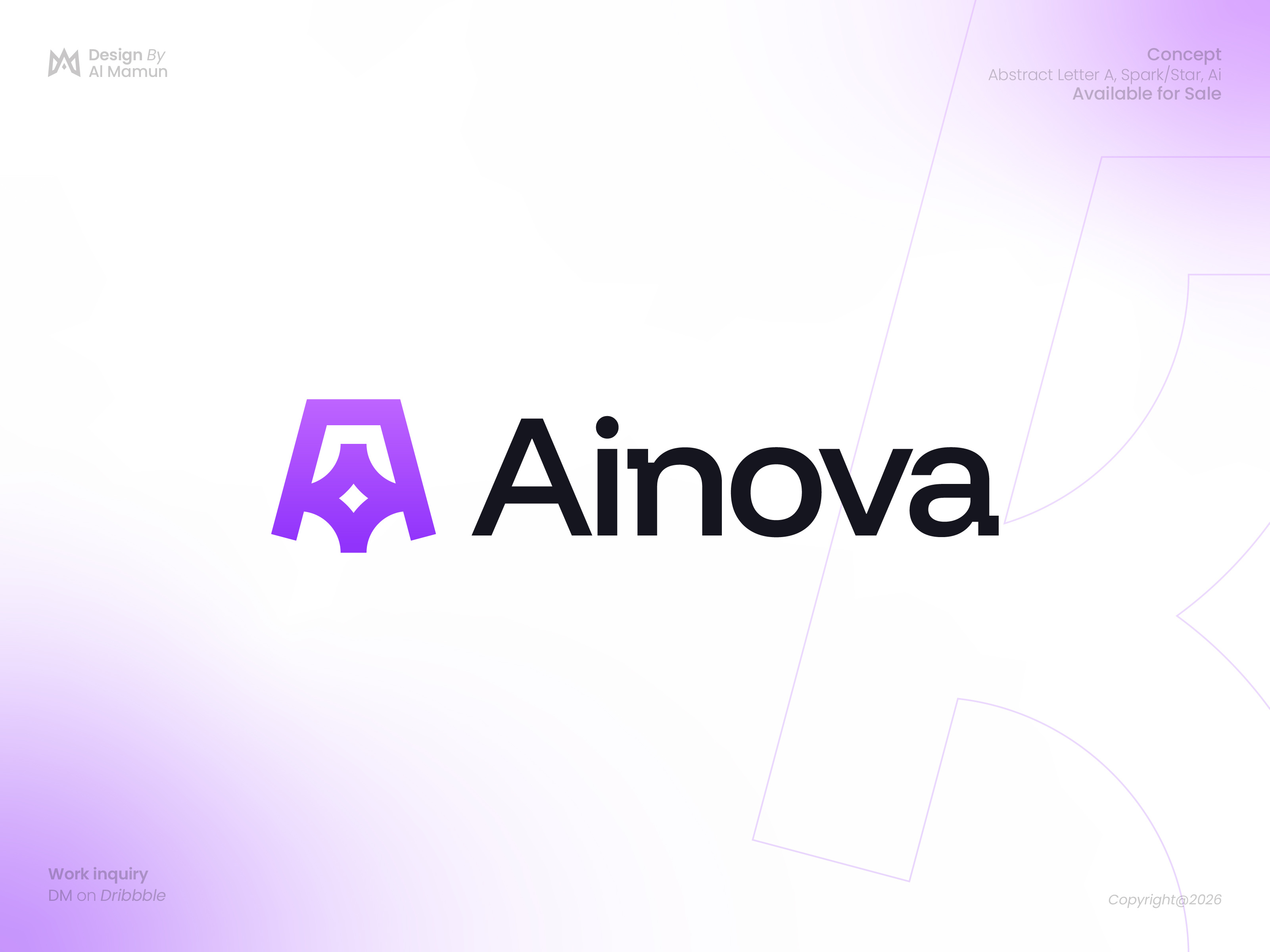 Abstract Letter A, Star/Spark, Artificial Intelligence Logo ai artificial intelligence binary brand mark branding chat bot identity letter a logo logo logo design logo designer logo icon logo mark logo type machine learning modern logo spark star symbol