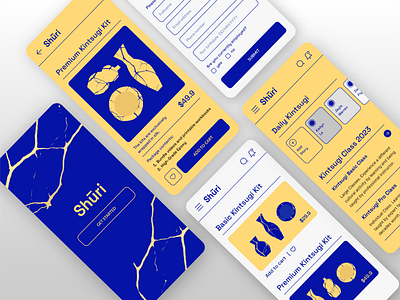 Shuri - Kintsugi Workshop Apps app apps art culture design graphic design ios japan japanese kintsugi kintsugi japan kintsugi workshop logo mobile pottery pottery art ui uiux user interface workshop