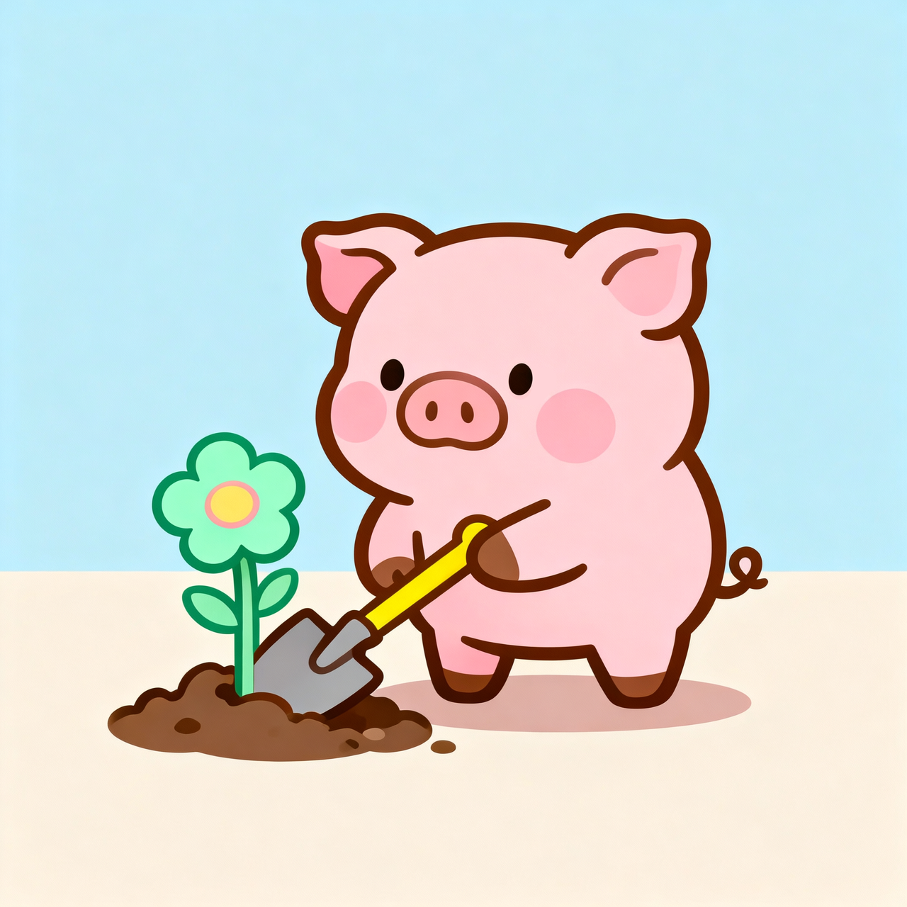 Cute Baby Pig Character Mascot in Vector Illustration