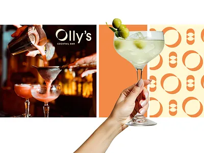 Olly's Cocktail Bar branding logo motion graphics