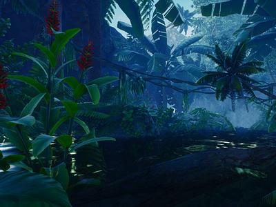 Tropical Rainforest made in Unreal Engine 4 5 alexjr alexjr977 art calming design graphic design illustration relaxing tropical rainforest ue4 ue5 unreal engine wallpaper
