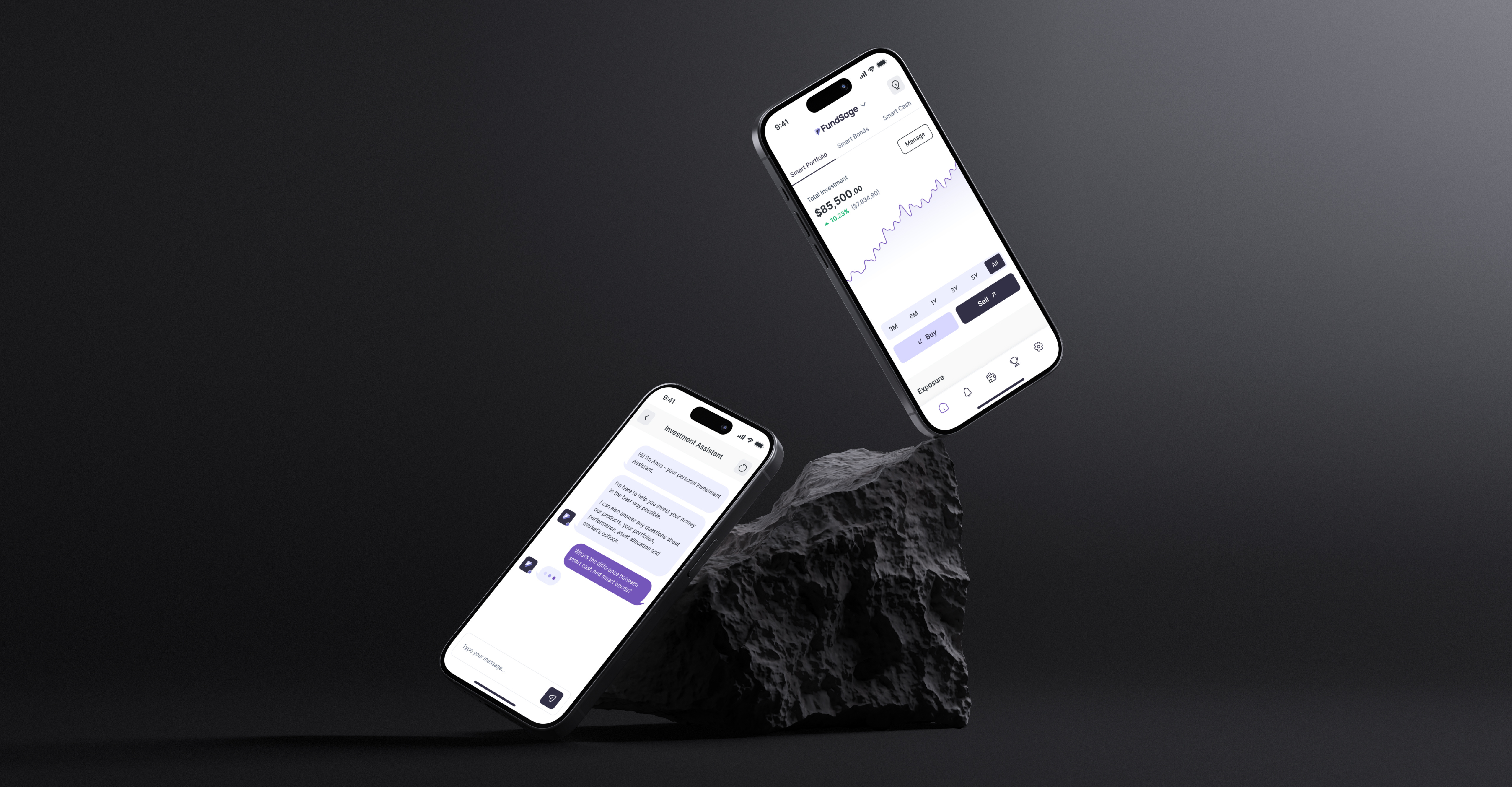 Example of Clean FinTech App & Investment Dashboard UI