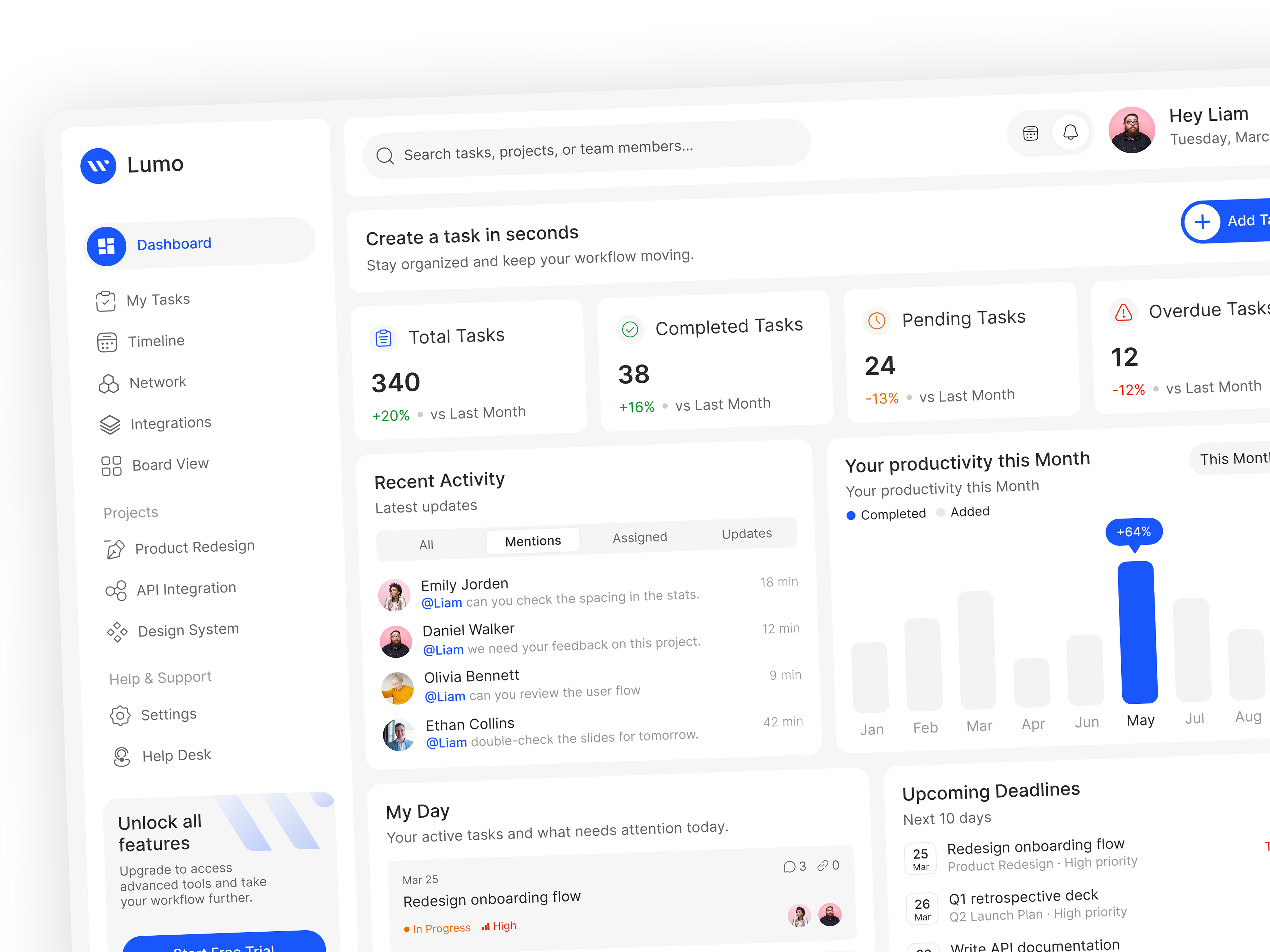Lumo SaaS Dashboard UI/UX