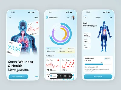Healthcare Assistant Mobile App - Smart Wellness & Care Support care app digital health fitness app health app health assistant health care app health monitoring health tracker medical app mobile app telemedicine ui ux wellness app