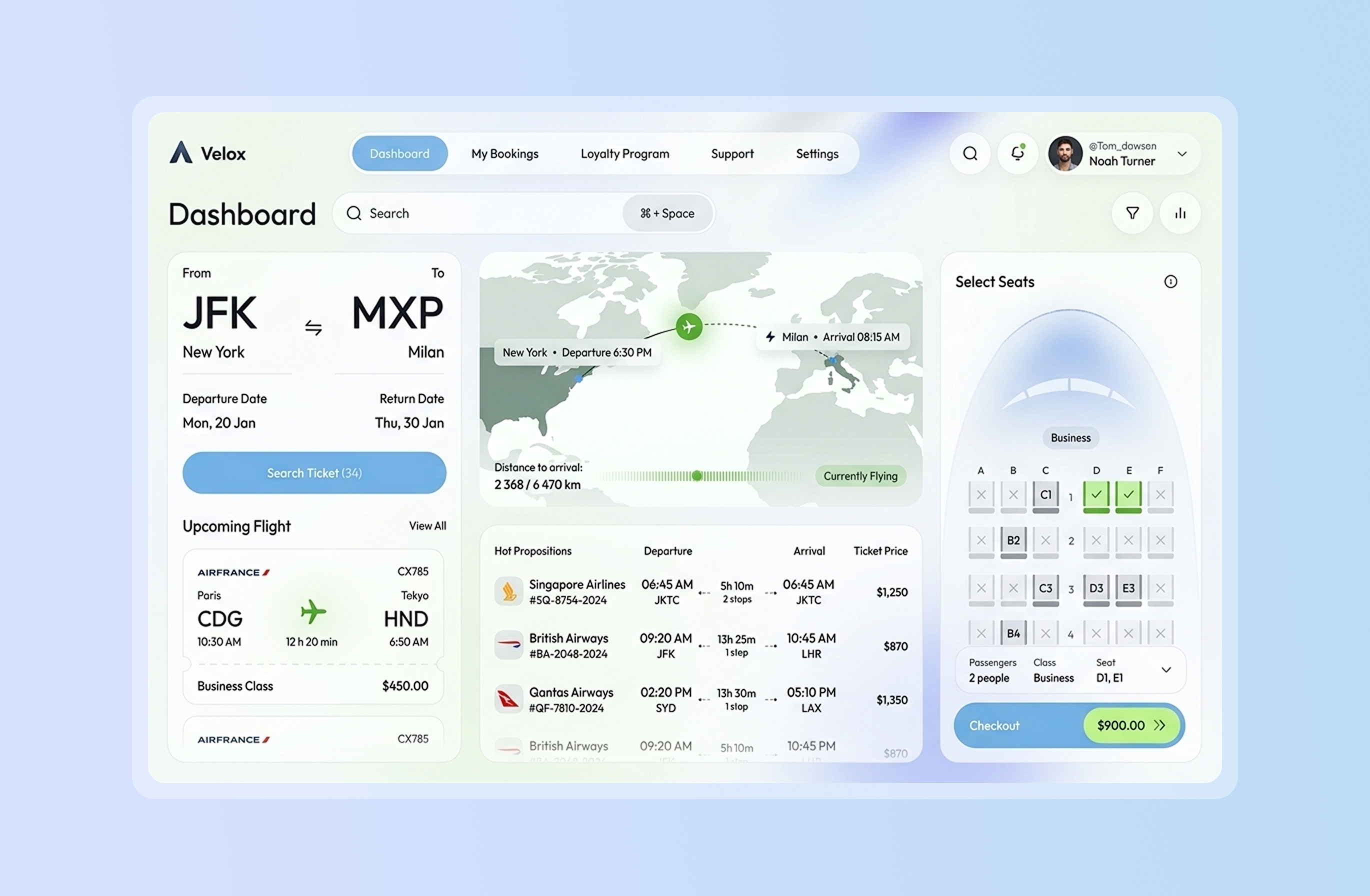 Flight Ticket Booking Dashboard UI — Travel SaaS airline dashboard booking dashboard booking system dashboard ui dashboard ui design flight booking flight booking app flight booking dashboard flight booking web app flight ticket booking flight tracking dashboard pricing insights ui saas dashboard seat selection ui ticket booking travel app design travel booking dashboard travel dashboard ui ux web app ui