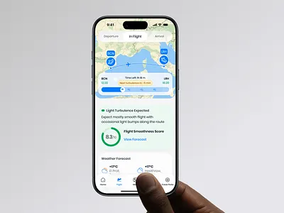 In-Flight Turbulence Forecast app design aviation aviationux clean ui dashboard data visualization flight interface ios app map mobile app product design travel app turbulence ui design weather