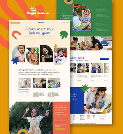 Bright, fun and modern Childcare Organization Website Concept