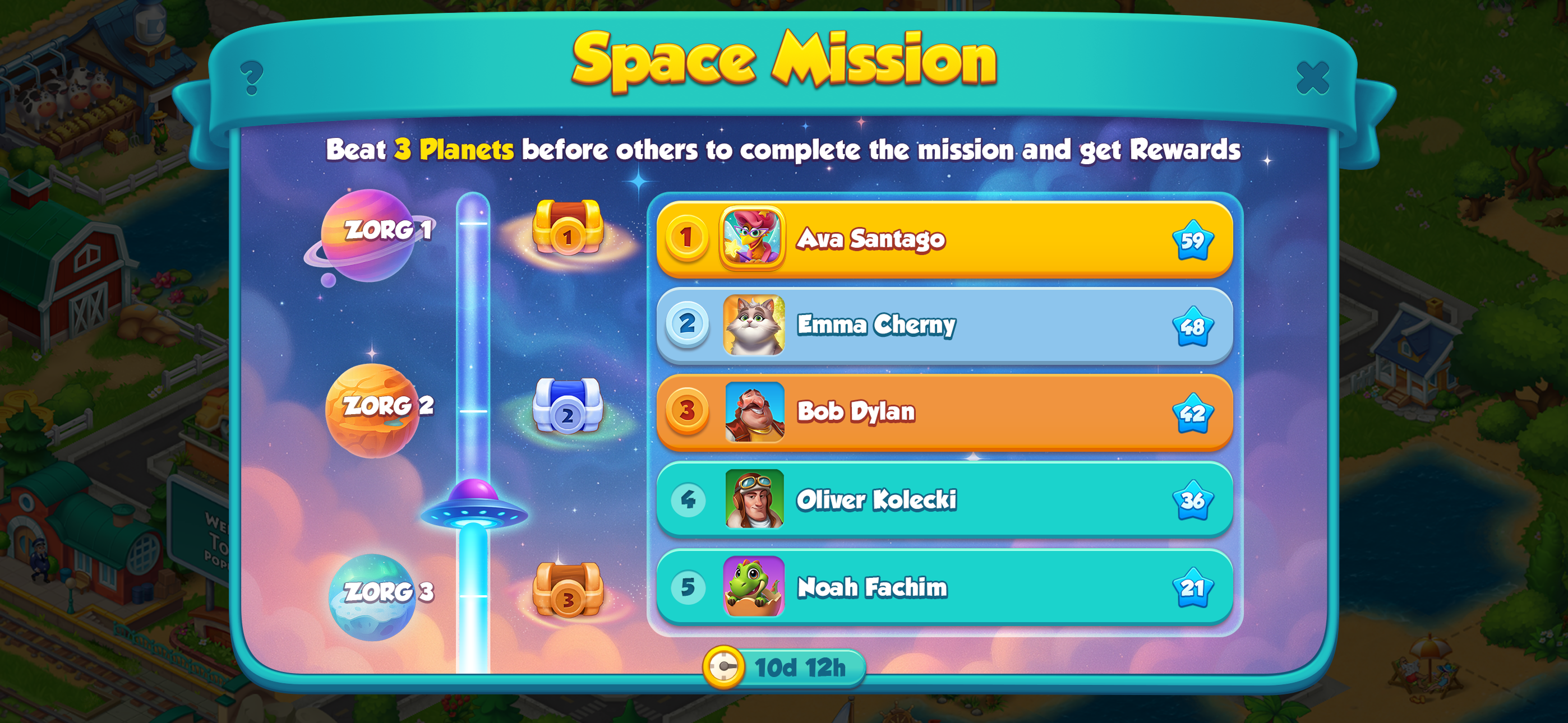Leader Board Concept design development game leaderboard space township ui ux