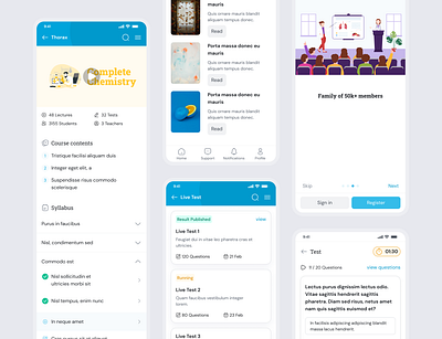 Medibee - eLearning Application for Medical Students blue book course ecommerce medical medicine mobile onboarding ui ux