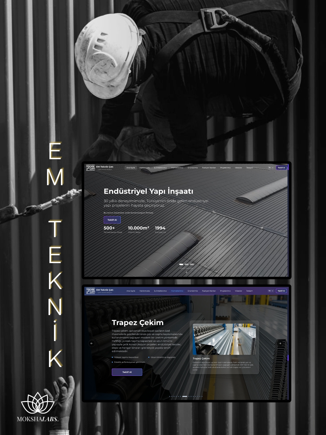 Industrial Construction Branding & UI Design Concept