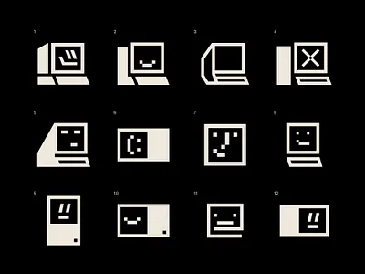 Vintage computer Concepts branding computer geek logo tech vector vintage