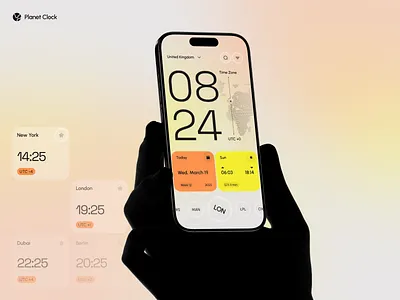World Clock Mobile App UI Design app inspiration clean interface clock app design dashboard ui digital clock ui global time app minimal design minimal ui mobile ui design mobile ux modern app design modern dashboard productivity app time tracking app time zone app timezone dashboard travel app ui ui design ux design world clock app