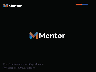 Mentor minimal 3d M latter logo design graphic design logo minimal logo