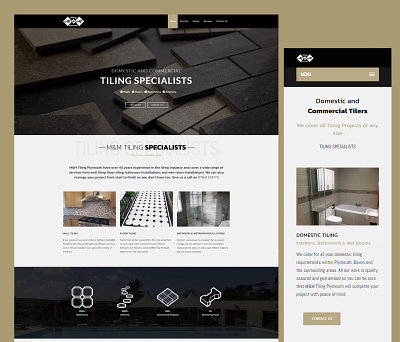 M&M Tiling Specialists logo website design