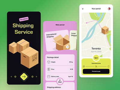 Shipping and delivery [ mobile app ] app deliver logistic mobile package shipping tracker
