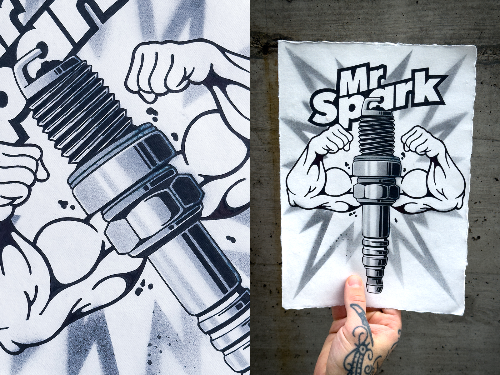 Mr.Spark artwork car culture design drawing graphic design handdrawn illustration illustrator ink minimal motorsport onpaper popart poster print spark symbol symbolism