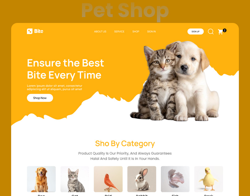 Pet Shop Website Design | E-commerce Landing Page UI/UX (Figma) branding cro dashboard e commers graphic design landing page design online shop pet shop product design redesign saas design seo ui user flow ux ux research web app web design website design wireframe