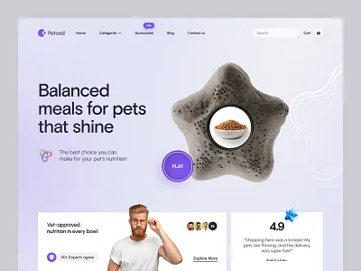 E-commerce care clean landing page pet care web design website website design