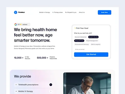Mobile IV therapy helath care ladning page medical care mobile iv therapy mobile perscription telehealth telemedicine thelehealth web design website weight loss