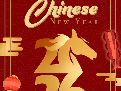 Chinese New Year Card Idea adobe illustrator card chinese chinese new year competition flower fyp graphic design holiday holiday card horse lantern new beginnings new year pia poster project school xingniankuaile zodiac