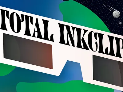 Bookmark Idea adobe illustrator bookmark earth eclipse glasses graphic design reading school space