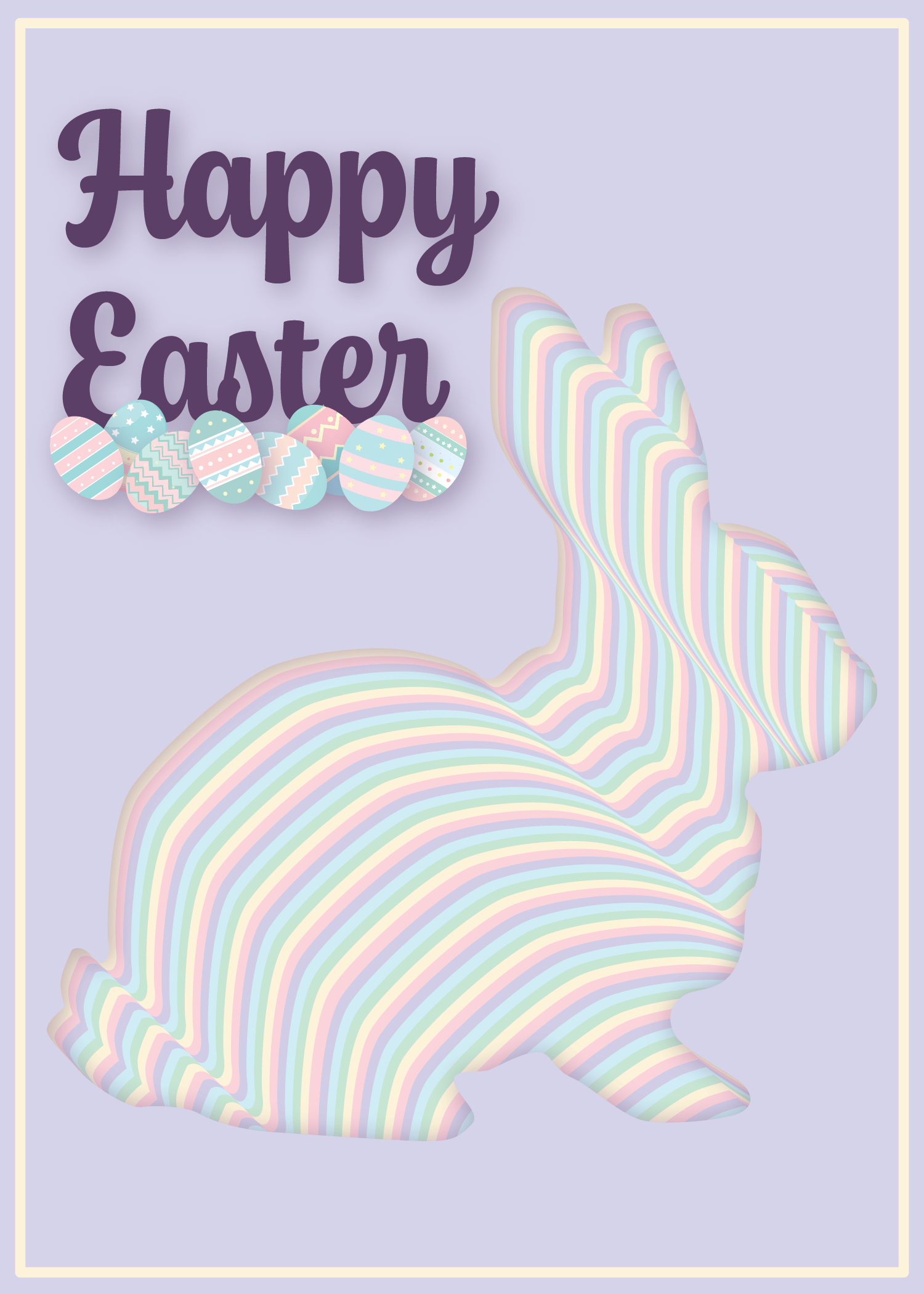 Easter Holiday Card bunny easter easter card easter egg easter holiday card easter sunday holiday card pastel easter eggs postcard rabbit