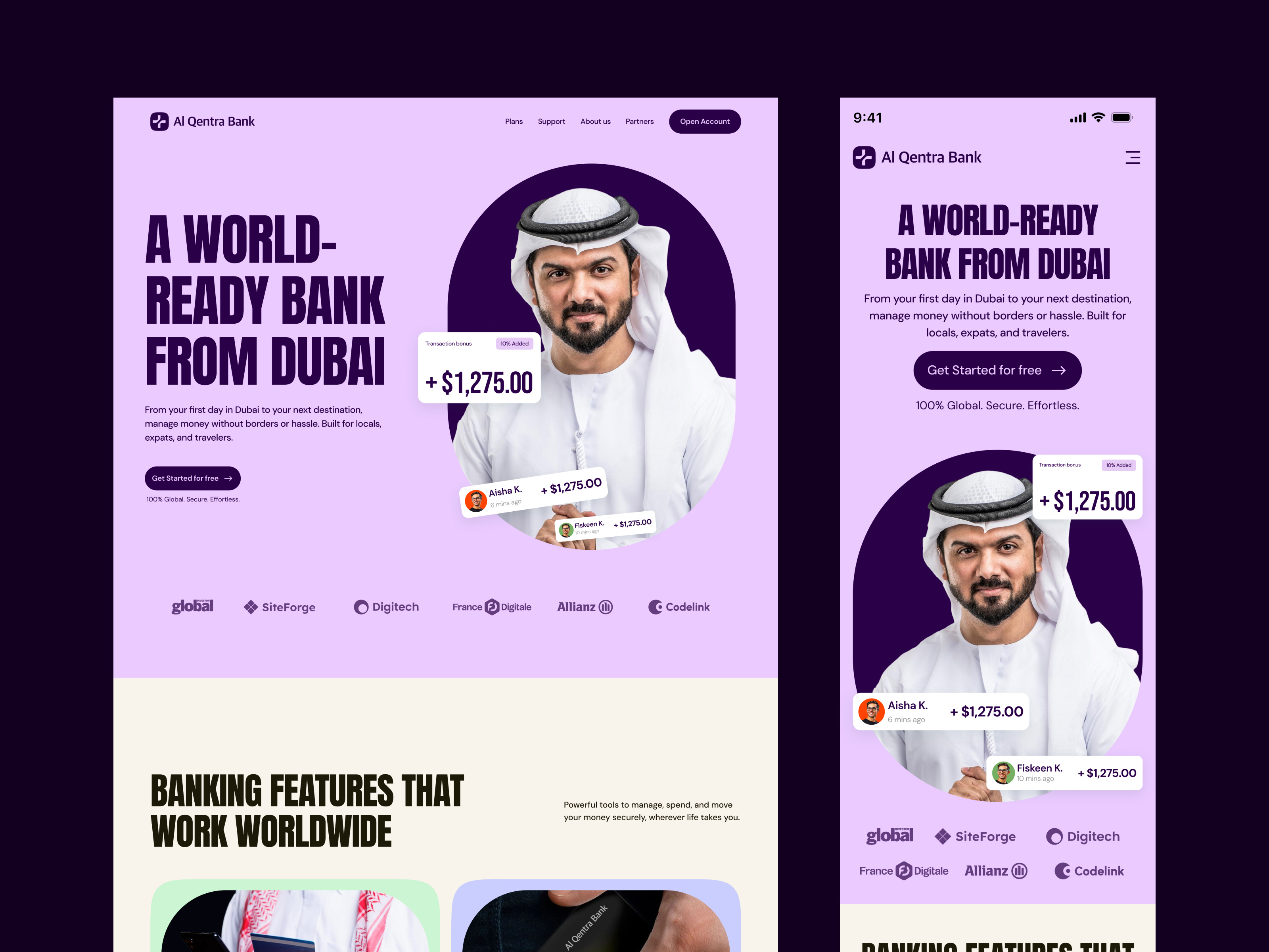 Fintech - Banking Website - Mobile Adaptation banking ui banking website conversion focused digital bank finance dashboard fintech fintech platform fintech ux fintech website global payments mobile adaptation mobile banking money management money transfer online banking payment system responsive design ui ux web design website