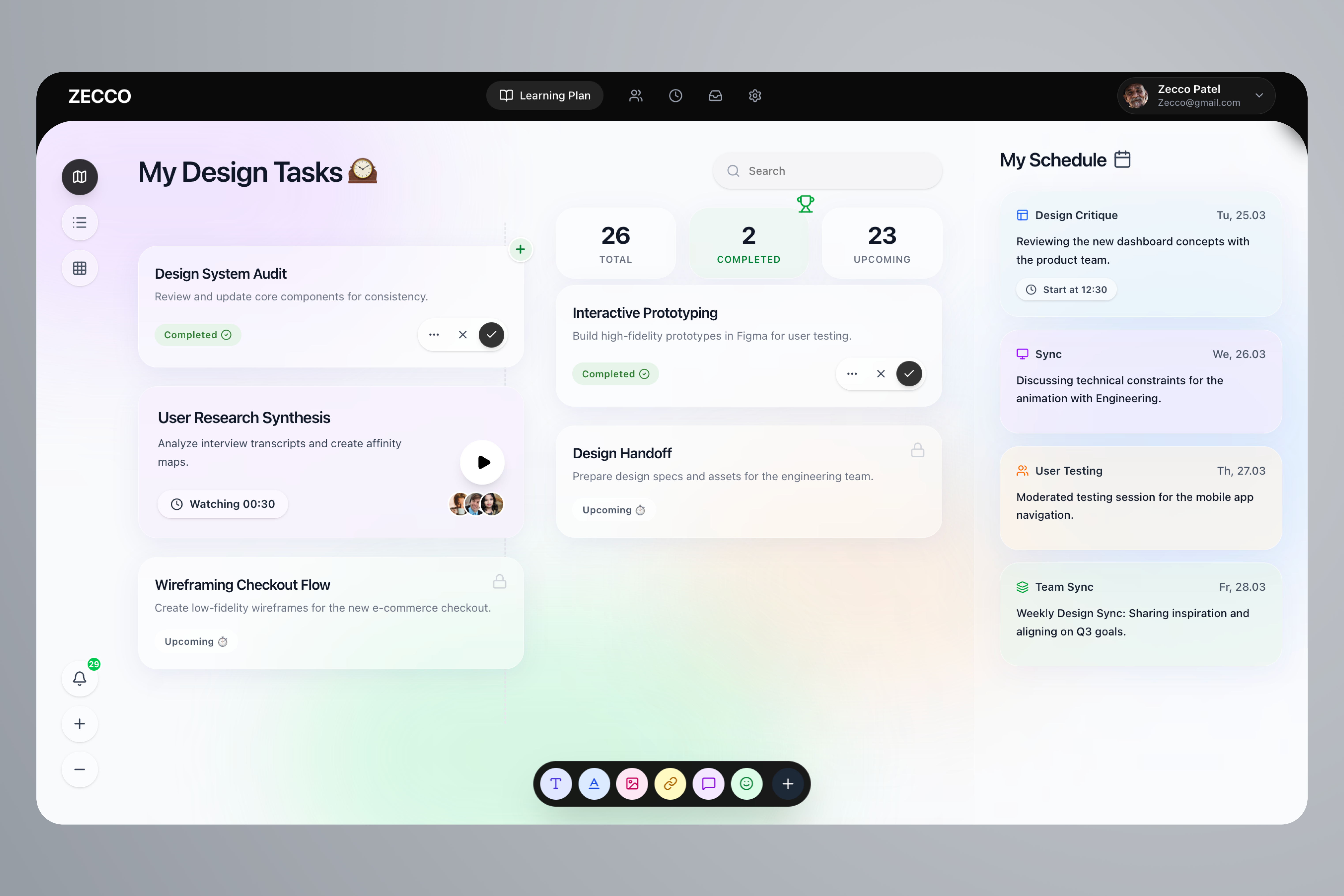Personal Dashboard - UI 3d animation branding dashboard graphic design logo motion graphics ui ux