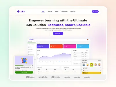 Saas landing page design - LMS app app design app landing page design landing page saas saas landing page software landing page ui ui designer uiux web app landing page website design