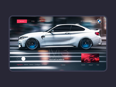 #1 Concept - BMW M3 auto automotive bmw car clean concept design designer homepage m power minimalism product typography ui ux web webdedign webpage website