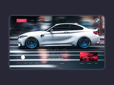 #1 Concept - BMW M3 auto automotive bmw car clean concept design designer homepage m power minimalism product typography ui ux web webdedign webpage website