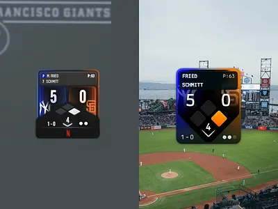 Netflix MLB Score Bug Redesign Concept baseball concept giants gradient home plate mlb netflix redesign san francisco score bug sf giants sports typeface ui ux yankees