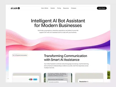 AI Smart Assistance Platform agency ai assistance design development elementor enterprise framer landing management page platform saas sales smart software ui webflow website wordpress