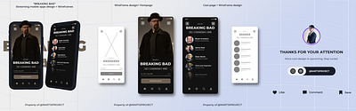 "BREAKING BAD" Streaming Mobile app design + Wireframes. app branding design mobile movie streaming ui uidesign