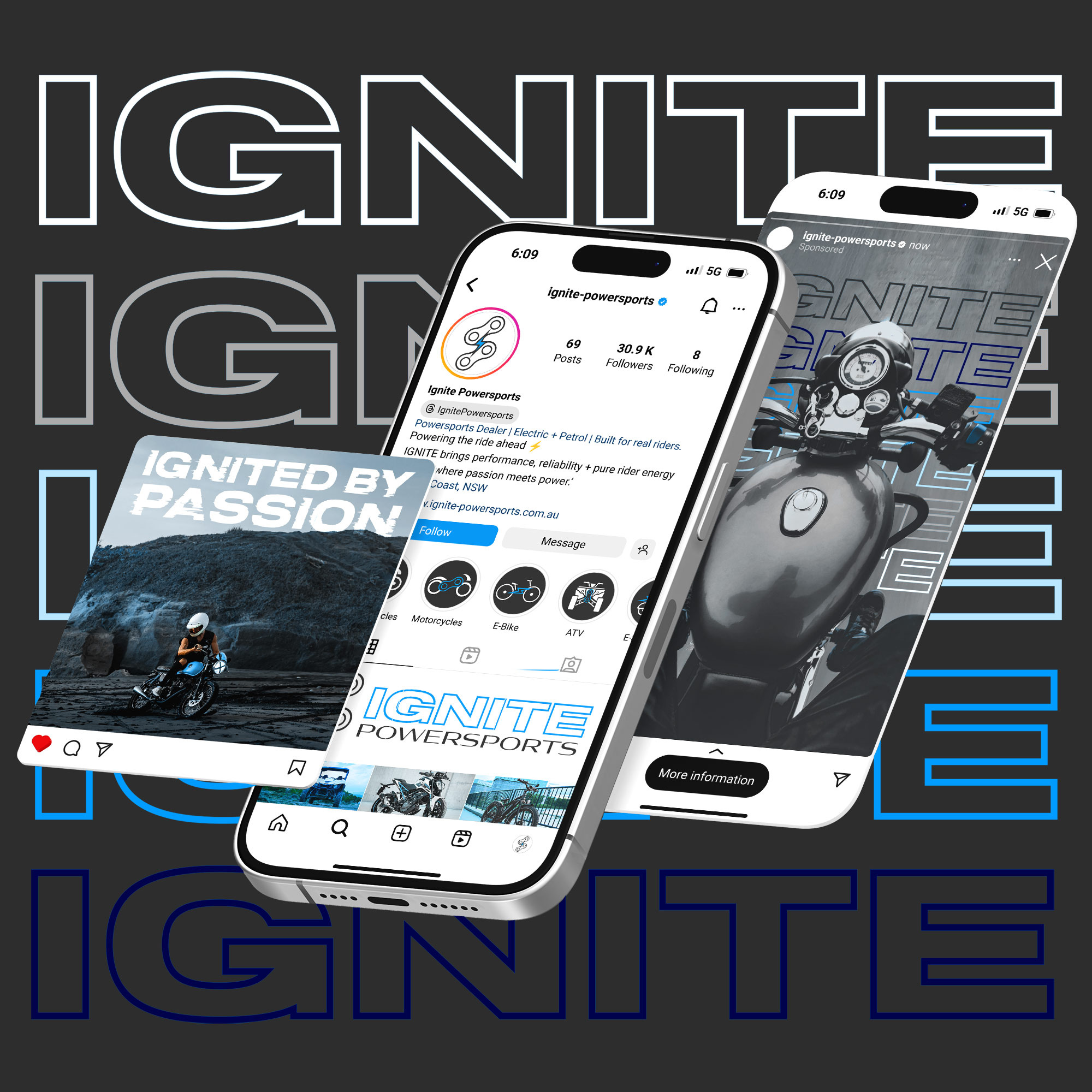 IGNITE Powersports Brand Identity Design adobe illustrator adobe photoshop brand design brand identity brand identity design brand identity designer branding freelance graphic design freelance graphic designer graphic design graphic designer identity design illustration logo logo design logo designer typography visual identity visual identity design visual identity designer