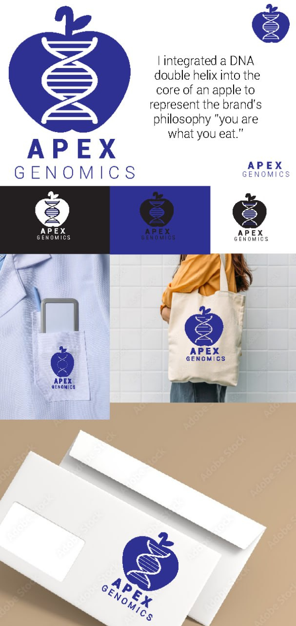 Apex Genomics medical brand identity and logo design