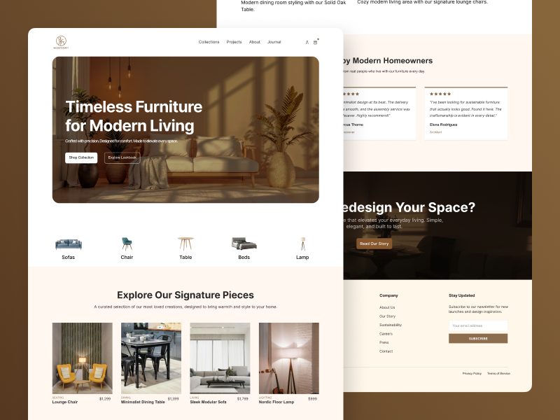 WOODCRAFT — Modern Furniture E-commerce & Web UI by Imran hossain on ...