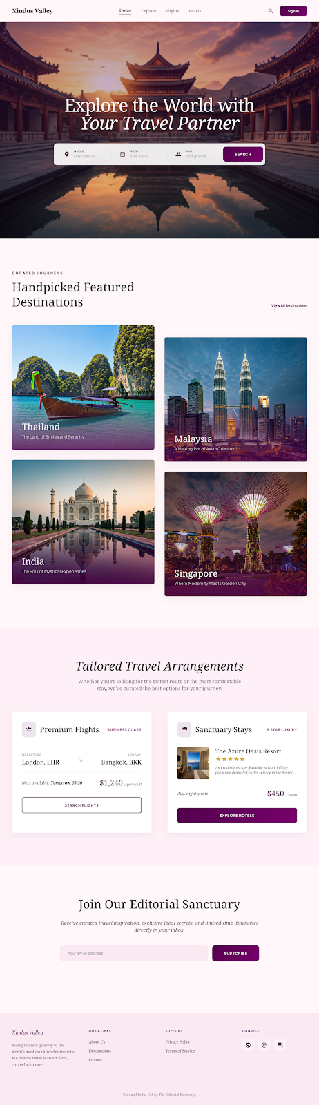 Xindus Valley Tourism by Prashant Saxena on Dribbble