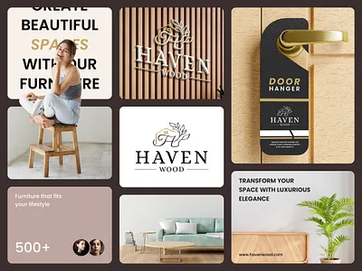 HavenWood - Furniture Branding brand identity branding card design furniture furniture brand graphic design logo ui design wood