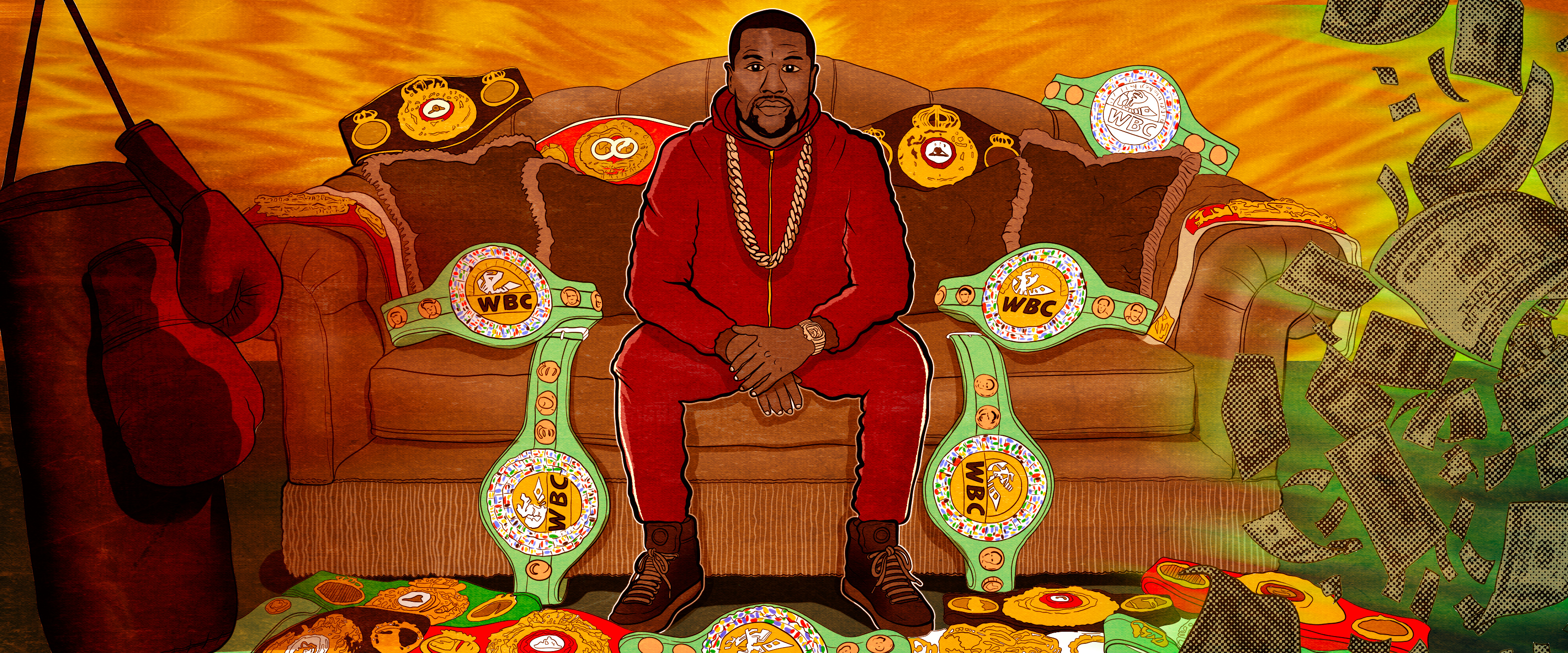 "The Champion" art boxe branding champion color pencil design draw dream floyd mayweather illustration portrait poster sport tee shirt water ink