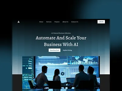 AI-Powered Business Interface ai aiagent aiweb business businessaiwebsite darkui dribbble figma landingpage landingpagedesign ui uidesign uiux webdesign website websitedesign